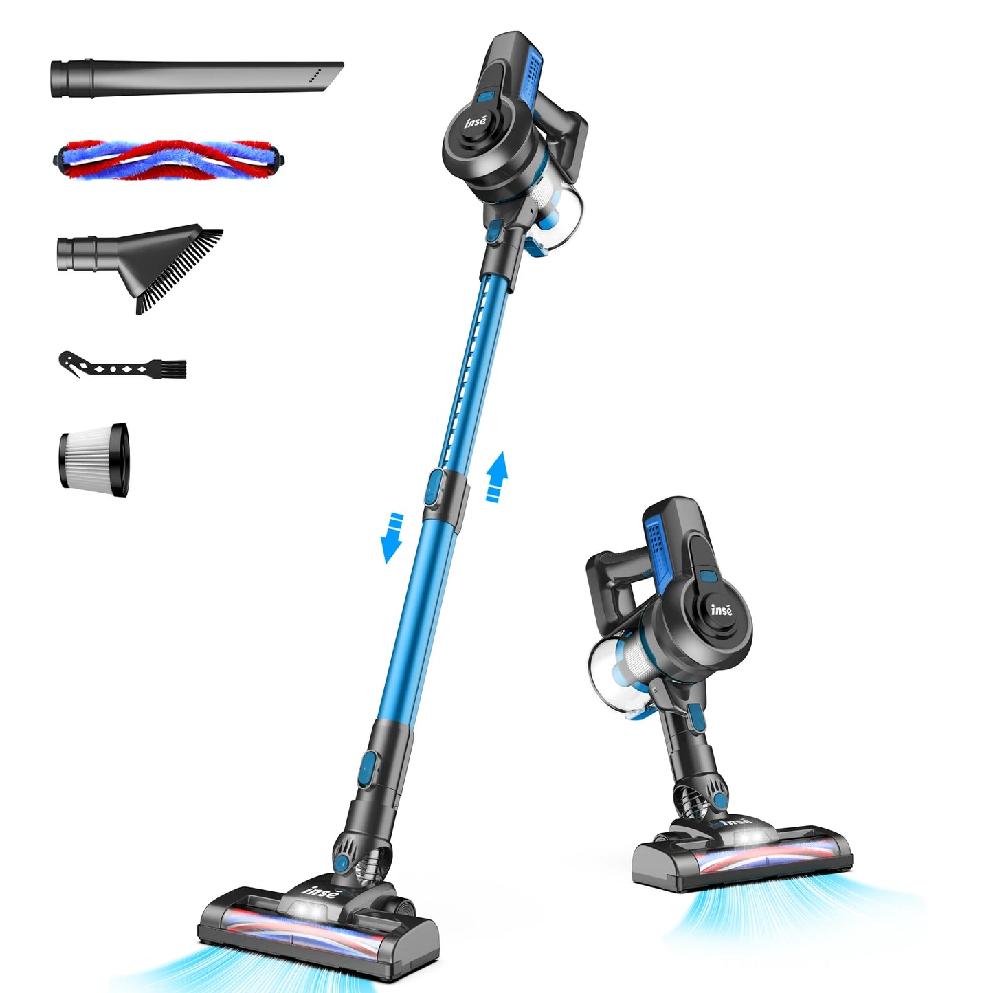 INSE N650 Cordless Vacuum Cleaner Powerful Suction 4-in-1 Stick Vacuum Cleaner Rechargeable Battery Up to 45mins Runtime